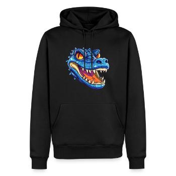 Krokodil bunte Aquarell-Karikatur Kawaii Anima - Männer Premium Bio Hoodie - Schwarz - Vorne - Nico (187cm)