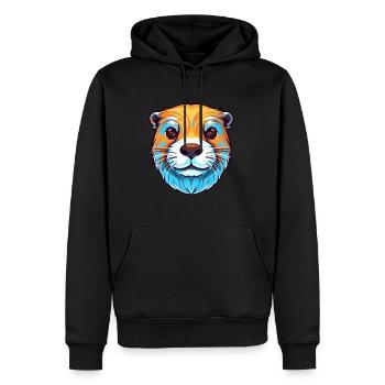 Otter buntes Aquarell Karikatur Kawaii Tier - Männer Premium Bio Hoodie - Schwarz - Vorne - Nico (187cm)