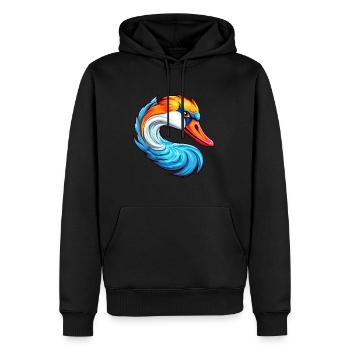 Schwan Buntes Aquarell Cartoon Kawaii Tier - Männer Premium Bio Hoodie - Schwarz - Vorne - Nico (187cm)