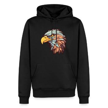 Adler Buntes Aquarell Cartoon Kawaii Tier - Männer Premium Bio Hoodie - Schwarz - Vorne - Nico (187cm)