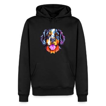 Hund Buntes Aquarell Cartoon Kawaii Tier - Männer Premium Bio Hoodie - Schwarz - Vorne - Nico (187cm)