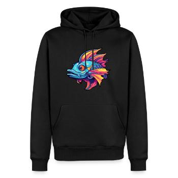 Wels buntes Aquarell Karikatur Kawaii Tier - Männer Premium Bio Hoodie - Schwarz - Vorne - Nico (187cm)