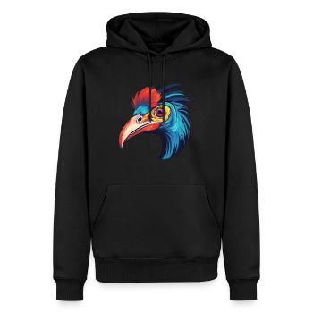 Cassowary coloré aquarelle dessin animé Kawaii Anima - Sweat à capuche Premium bio Homme - noir - Devant - Nico (187cm)