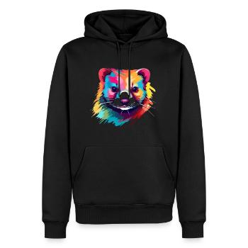 Frettchen buntes Aquarell Cartoon Kawaii Tier - Männer Premium Bio Hoodie - Schwarz - Vorne - Nico (187cm)
