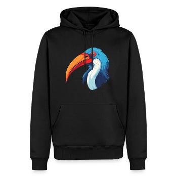 Ibis Aquarelle Colorée Dessin Animé Kawaii Animal - Sweat à capuche Premium bio Homme - noir - Devant - Nico (187cm)