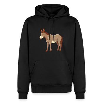 Esel buntes Aquarell Cartoon Kawaii Tier - Männer Premium Bio Hoodie - Schwarz - Vorne - Nico (187cm)