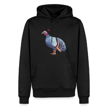Pintade colorée aquarelle dessin animé Kawaii Ani - Sweat à capuche Premium bio Homme - noir - Devant - Nico (187cm)