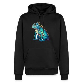 Basilisk Buntes Aquarell Cartoon Kawaii Tier - Männer Premium Bio Hoodie - Schwarz - Vorne - Nico (187cm)