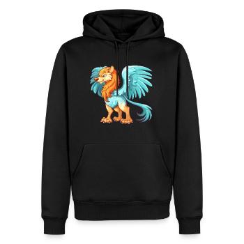 Griffin buntes Aquarell Cartoon Kawaii Tier - Männer Premium Bio Hoodie - Schwarz - Vorne - Nico (187cm)