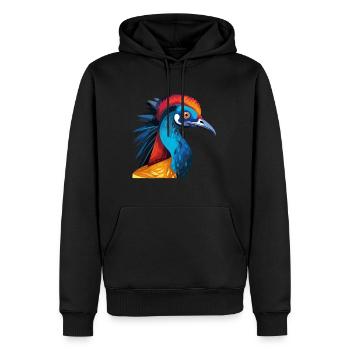Casoar Aquarelle Colorée Dessin Animé Kawaii Anima - Sweat à capuche Premium bio Homme - noir - Devant - Nico (187cm)