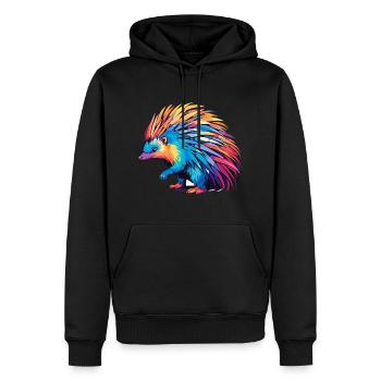 Ameisenigel buntes Aquarell Cartoon Kawaii Tier - Männer Premium Bio Hoodie - Schwarz - Vorne - Nico (187cm)