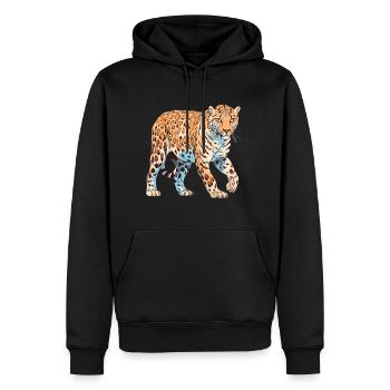 Amur Leopard Buntes Aquarell Cartoon Kawaii An - Männer Premium Bio Hoodie - Schwarz - Vorne - Nico (187cm)