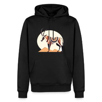 Oryx Aquarelle Colorée Dessin Animé Kawaii Animal - Sweat à capuche Premium bio Homme - noir - Devant - Nico (187cm)