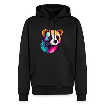 Frettchen buntes Aquarell Cartoon Kawaii Tier - Männer Premium Bio Hoodie - Schwarz - Vorne - Nico (187cm)