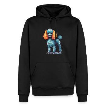 Caniche Chien Aquarelle Colorée Dessin Animé Kawaii Anim - Sweat à capuche Premium bio Homme - noir - Devant - Nico (187cm)