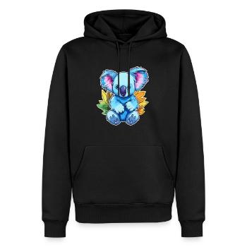 Koala Aquarelle Colorée Dessin Animé Kawaii Animal - Sweat à capuche Premium bio Homme - noir - Devant - Nico (187cm)