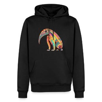 Ameisenbär Bunte Aquarell-Karikatur Kawaii-Tier - Männer Premium Bio Hoodie - Schwarz - Vorne - Nico (187cm)