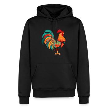 Hahn Buntes Aquarell Cartoon Kawaii Tier - Männer Premium Bio Hoodie - Schwarz - Vorne - Nico (187cm)