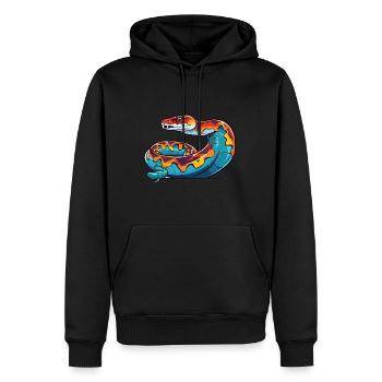 Anakonda Buntes Aquarell Cartoon Kawaii Tier - Männer Premium Bio Hoodie - Schwarz - Vorne - Nico (187cm)