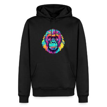 Gorilla Buntes Aquarell Cartoon Kawaii Tier - Männer Premium Bio Hoodie - Schwarz - Vorne - Nico (187cm)