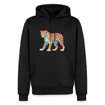 Jaguar Buntes Aquarell Cartoon Kawaii Tier - Männer Premium Bio Hoodie - Schwarz - Vorne - Nico (187cm)