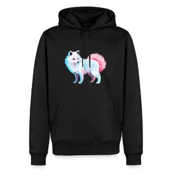 Arktisfuchs Bunte Aquarell-Karikatur Kawaii Anim - Männer Premium Bio Hoodie - Schwarz - Vorne - Nico (187cm)