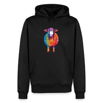 Schaf Buntes Aquarell Cartoon Kawaii Tier - Männer Premium Bio Hoodie - Schwarz - Vorne - Nico (187cm)