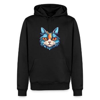 Katze buntes Aquarell Cartoon Kawaii Tier - Männer Premium Bio Hoodie - Schwarz - Vorne - Nico (187cm)