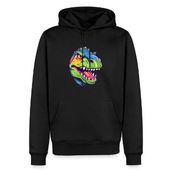 Dinosaurier buntes Aquarell Cartoon Kawaii Tier - Männer Premium Bio Hoodie - Schwarz - Vorne - Nico (187cm)