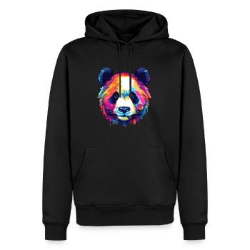 Panda Buntes Aquarell Cartoon Kawaii Tier - Männer Premium Bio Hoodie - Schwarz - Vorne - Nico (187cm)