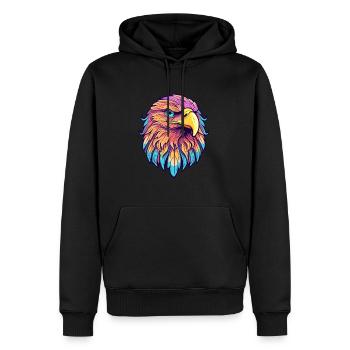 Adler Buntes Aquarell Cartoon Kawaii Tier - Männer Premium Bio Hoodie - Schwarz - Vorne - Nico (187cm)