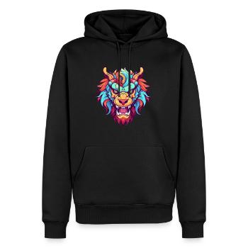 Chimère Aquarelle Colorée Dessin Animé Kawaii Animal - Sweat à capuche Premium bio Homme - noir - Devant - Nico (187cm)
