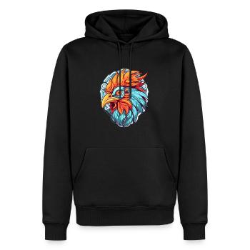 Hahn Buntes Aquarell Cartoon Kawaii Tier - Männer Premium Bio Hoodie - Schwarz - Vorne - Nico (187cm)