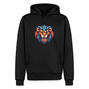 Manticore Aquarelle Colorée Dessin Animé Kawaii Anima - Sweat à capuche Premium bio Homme - noir - Devant - Nico (187cm)