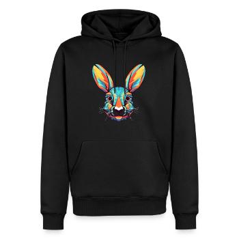 Kaninchen buntes Aquarell Cartoon Kawaii Tier - Männer Premium Bio Hoodie - Schwarz - Vorne - Nico (187cm)