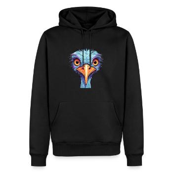 Strauß buntes Aquarell Cartoon Kawaii Tier - Männer Premium Bio Hoodie - Schwarz - Vorne - Nico (187cm)
