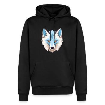 Arktisfuchs Bunte Aquarell-Karikatur Kawaii Anim - Männer Premium Bio Hoodie - Schwarz - Vorne - Nico (187cm)
