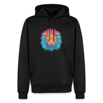 Stachelschwein Bunte Aquarell-Karikatur Kawaii Anima - Männer Premium Bio Hoodie - Schwarz - Vorne - Nico (187cm)