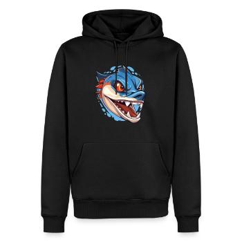 Barracuda Aquarelle Colorée Dessin Animé Kawaii Anima - Sweat à capuche Premium bio Homme - noir - Devant - Nico (187cm)