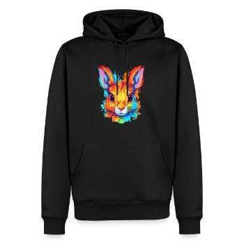 Eichhörnchen buntes Aquarell Cartoon Kawaii Tier - Männer Premium Bio Hoodie - Schwarz - Vorne - Nico (187cm)