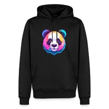 Panda Buntes Aquarell Cartoon Kawaii Tier - Männer Premium Bio Hoodie - Schwarz - Vorne - Nico (187cm)
