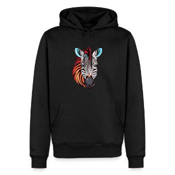 Zebra buntes Aquarell Cartoon Kawaii Tier - Männer Premium Bio Hoodie - Schwarz - Vorne - Nico (187cm)