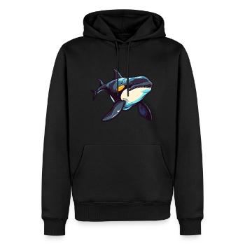 Orca Buntes Aquarell Cartoon Kawaii Tier - Männer Premium Bio Hoodie - Schwarz - Vorne - Nico (187cm)