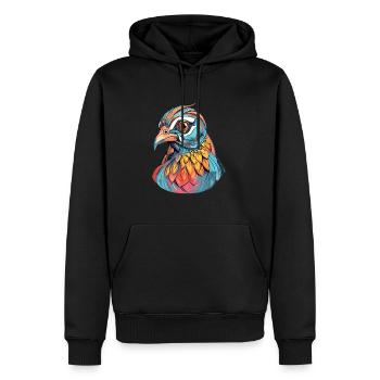 Rebhuhn bunte Aquarell-Karikatur Kawaii Anima - Männer Premium Bio Hoodie - Schwarz - Vorne - Nico (187cm)