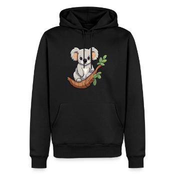 Koala Niedliche Karikatur Kawaii Aquarell Tier Haustier - Männer Premium Bio Hoodie - Schwarz - Vorne - Nico (187cm)