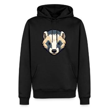 Blaireau Mignon Dessin Animé Kawaii Aquarelle Animal Animal De Compagnie - Sweat à capuche Premium bio Homme - noir - Devant - Nico (187cm)