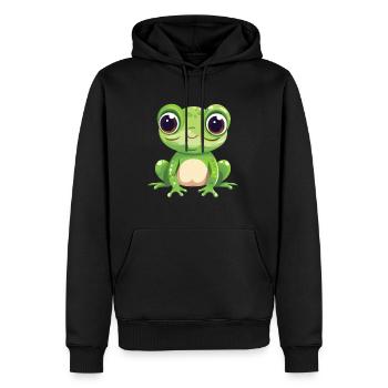 Grenouille Mignon Dessin Animé Kawaii Aquarelle Animal De Compagnie - Sweat à capuche Premium bio Homme - noir - Devant - Nico (187cm)