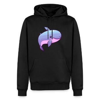 Wal Niedliche Karikatur Kawaii Aquarell Tier Haustier - Männer Premium Bio Hoodie - Schwarz - Vorne - Nico (187cm)