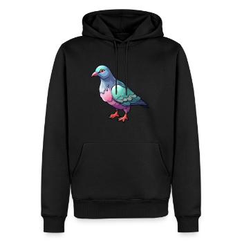 Pigeon Mignon Dessin Animé Kawaii Aquarelle Animal De Compagnie - Sweat à capuche Premium bio Homme - noir - Devant - Nico (187cm)