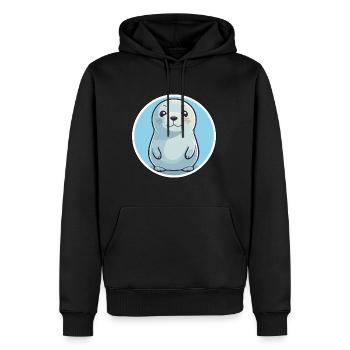 Siegel Niedliche Karikatur Kawaii Aquarell Tier Haustier - Männer Premium Bio Hoodie - Schwarz - Vorne - Nico (187cm)